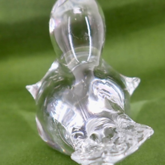 Art Glass Bird Figurine Hand Blown Clear Mid Century Modern 4.5” x 2" MCM 10 oz - Picture 6 of 16